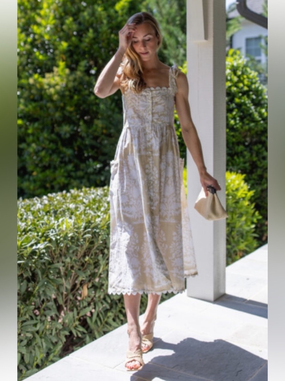 NEW JULIET DUNN tie shoulder Palladio dress. Sandstone. Size 3 (large). NWT - Picture 3 of 6